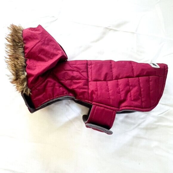 "NEW" Eddie Bauer Chinook Dog Pet Jacket Coat with hood red Small - Picture 3 of 13
